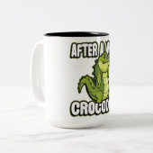 nach einer Weile Krokodilalligator Zweifarbige Tasse (Vorderseite Links)