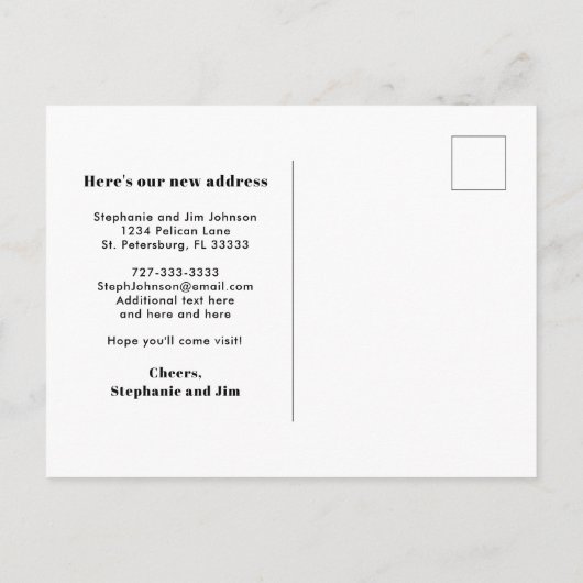 Nach Florida Ocean Waves verschoben - neue Adresse Ankündigungspostkarte (Rückseite)