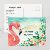 Nach Florida überführt Pink Flamingo Beach Szene Ankündigungspostkarte (Vorne/Hinten)