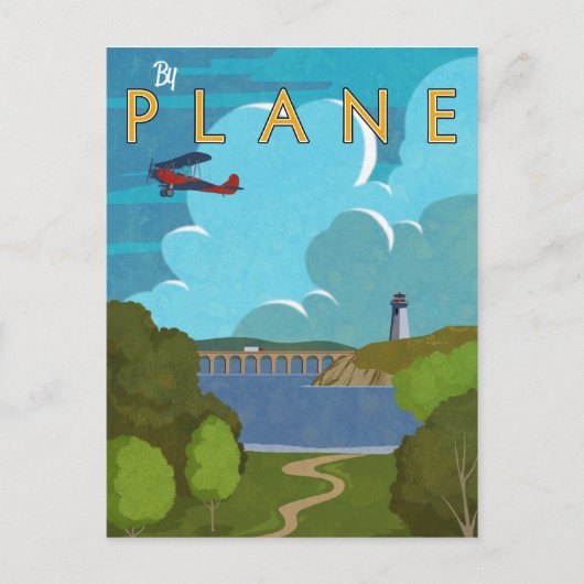 Nach Flugzeug Postkarte (Vorderseite)