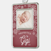 Nach Gigi befördert | Baby Foto Oma Rahmen-Ornament Silber (Links)