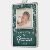 Nach Grammie befördert | Baby Foto Oma Rahmen-Ornament Silber (Links)
