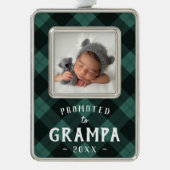 Nach Grampa befördert | Foto Grandpa Rahmen-Ornament Silber (Vorderseite)