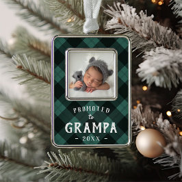 Nach Grampa befördert | Foto Grandpa Rahmen-Ornament Silber