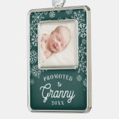 Nach Granny befördert | Baby Foto Oma Rahmen-Ornament Silber (Links)