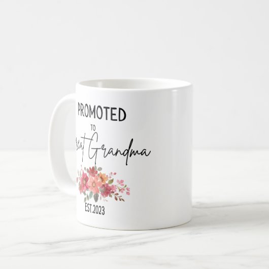 Nach Großgroßma Est 2023 befördert, Urgroßmutter Kaffeetasse (Vorderseite Links)