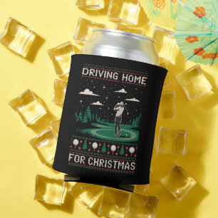 Nach Hause fahren zu Weihnachten Golf Lustig Hässl Dosenkühler