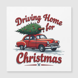 Nach Hause fahren zu Weihnachten LKW Weihnachtsbau Magnetkarte