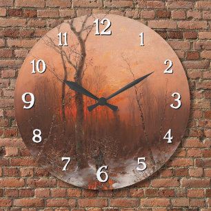 Nach Hause Zurückkehren bei Sonnenuntergang – Dési Große Wanduhr