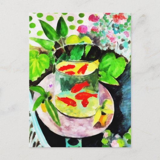 nach Henri Matisse, The Goldfish, digital zeichnen Postkarte (Vorderseite)