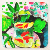 nach Henri Matisse, The Goldfish, digital zeichnen Rechteckiger Pappuntersetzer (Vorderseite)