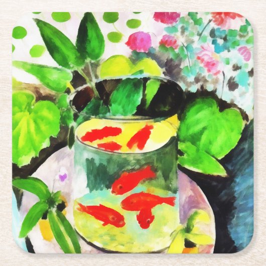 nach Henri Matisse, The Goldfish, digital zeichnen Rechteckiger Pappuntersetzer (Vorderseite)
