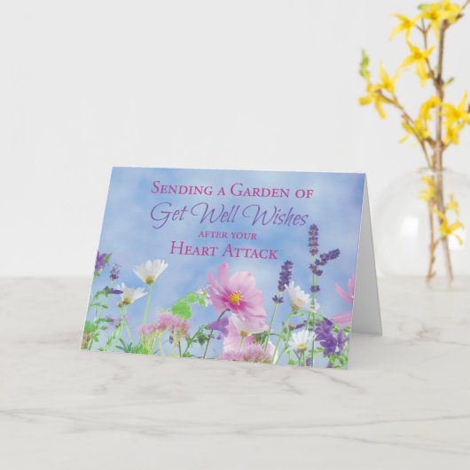 Nach Herzinfarkt, Blume im Garten gut machen Karte (Gelbe Blume)