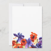 Nach Hochzeit feiern Red Poppies Lila Iris Einladung (Rückseite)
