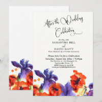 Nach Hochzeit feiern Red Poppies Lila Iris