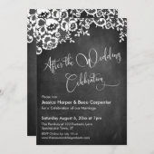 Nach Hochzeit feiern Script Chalkboard Lace Einladung (Vorne/Hinten)