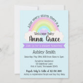 Nach jedem Sturm gibt es eine Rainbow Baby Dusche Einladung (Vorderseite)