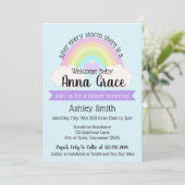 Nach jedem Sturm gibt es eine Rainbow Baby Dusche Einladung (Stehend Vorderseite)