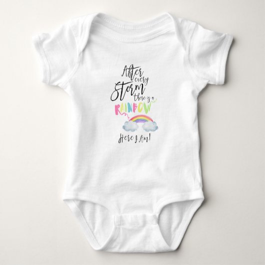 Nach jedem Sturm gibt es einen Regenbogen-Bodysuit Baby Strampler (Vorderseite)