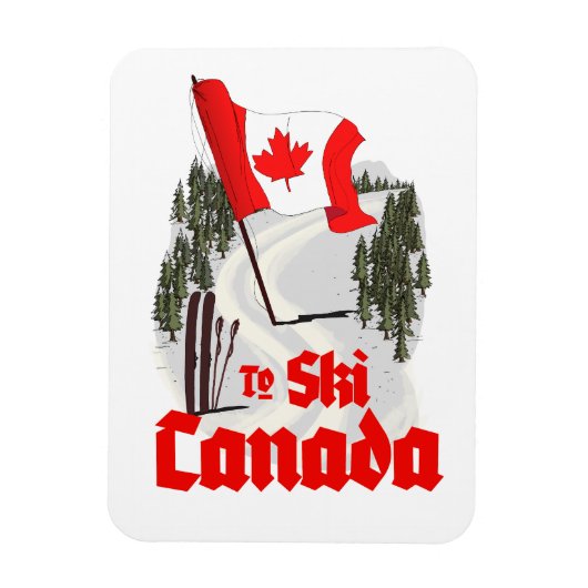 Nach Kanada Skifahren Magnet (Vertikal)