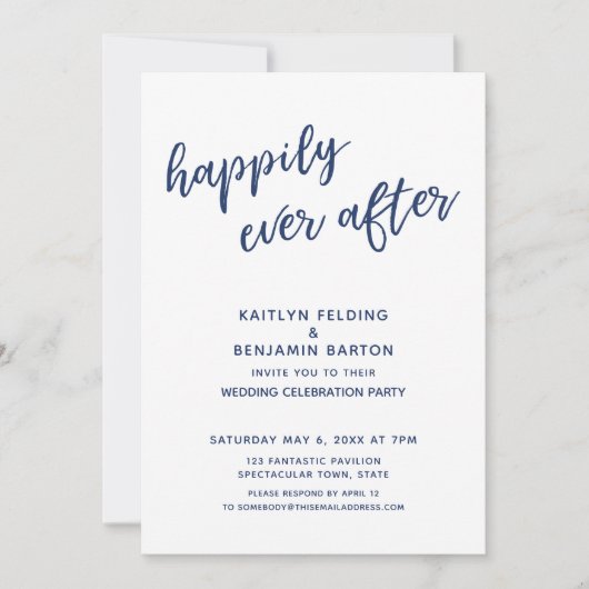 Nach Lässigem modernen Empfang war die Marine glüc Einladung (Vorderseite)