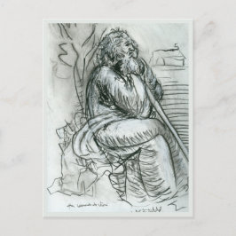 Nach Leonardo da Vinci Selbstportrait Postkarte