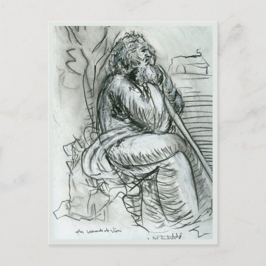 Nach Leonardo da Vinci Selbstportrait Postkarte (Vorderseite)