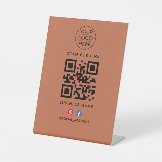 Nach Link-Hub-QR-Code-Schild suchen Sockelschild (Vorderseite)