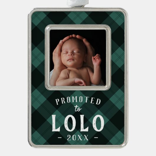 Nach Lolo befördert | Foto Grandpa Rahmen-Ornament Silber (Vorderseite)