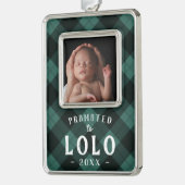 Nach Lolo befördert | Foto Grandpa Rahmen-Ornament Silber (Links)