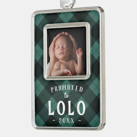 Nach Lolo befördert | Foto Grandpa Rahmen-Ornament Silber (Links)