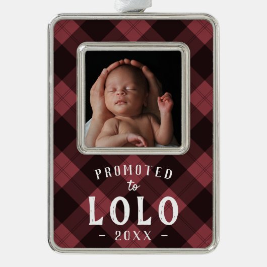 Nach Lolo befördert | Foto Grandpa Rahmen-Ornament Silber (Vorderseite)