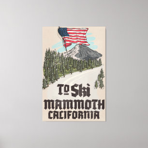 Nach Mammoth California Skifahren Leinwanddruck