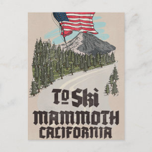 Nach Mammoth Kalifornien Skifahren Postkarte