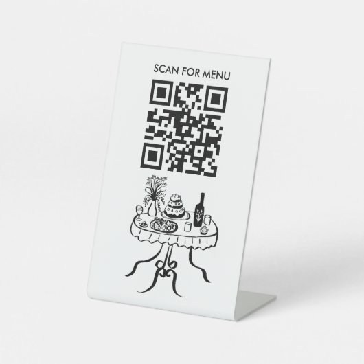 Nach Menü-QR-Code Restaurant Café Veranstaltung Pa Sockelschild (Vorderseite)