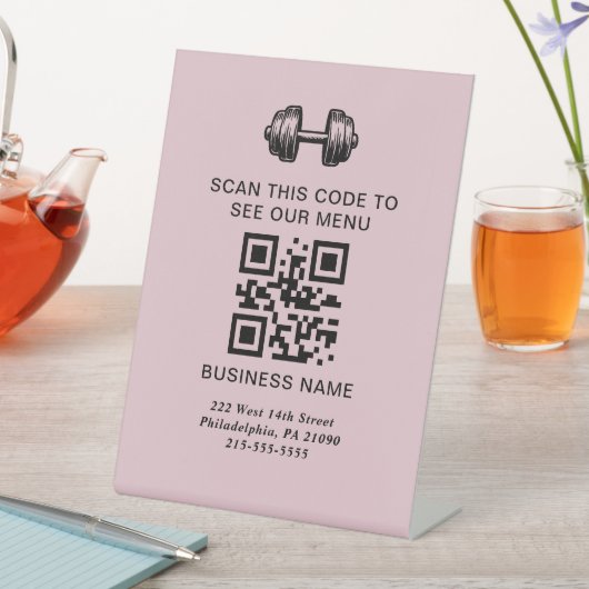 Nach Menü-QR-Code-Schild suchen | Webseite | Fitne Sockelschild (In Situ)
