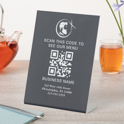 Nach Menü-QR-Code-Schild suchen | Webseite | Frise Sockelschild (In Situ)