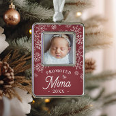 Nach Mima befördert | Baby Foto Oma Rahmen-Ornament Silber