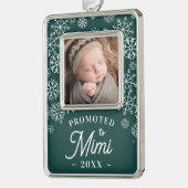 Nach Mimi befördert | Baby Foto Oma Rahmen-Ornament Silber (Links)