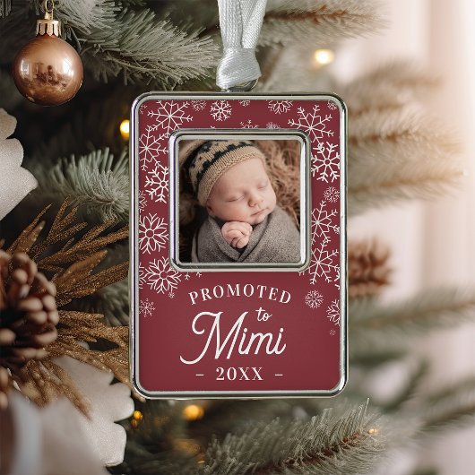 Nach Mimi befördert | Baby Foto Oma Rahmen-Ornament Silber