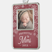 Nach Mimi befördert | Baby Foto Oma Rahmen-Ornament Silber (Links)