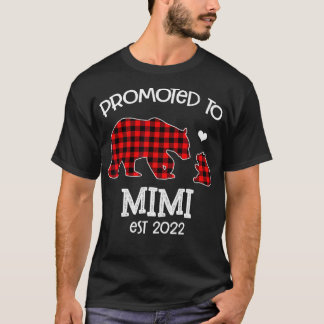 Nach Mimi est 2022 befördert roter karierter Bär T-Shirt