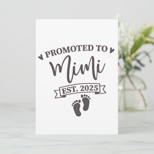 Nach Mimi Est befördert. 2025 Oma-to-be Einladung (Stehend Vorderseite)