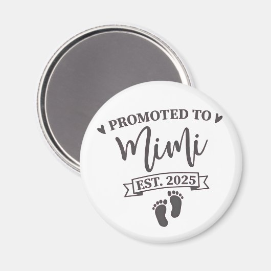 Nach Mimi Est befördert. 2025 Oma-to-be Magnet (Vorderseite/Rückseite)