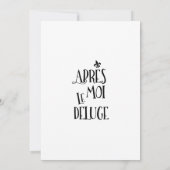 Nach mir die Flut - Französischer Ausdruck Einladung (Rückseite)