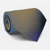 Nach Mitternacht Abstrakt Blue Orange Krawatte (Gerollt)