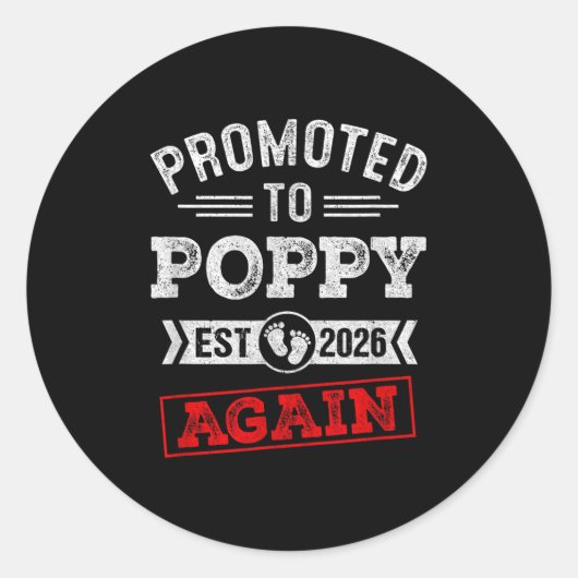 Nach Mohn gekehrt 2026 Schwangerschaftsankündigung Runder Aufkleber (Vorderseite)