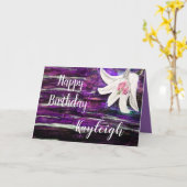 Nach Name Happy Birthday Blume Design anpassen Karte (Gelbe Blume)