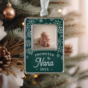 Nach Nana befördert   Baby Foto Oma Rahmen-Ornament Silber