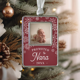 Nach Nana befördert | Baby Foto Oma Rahmen-Ornament Silber
